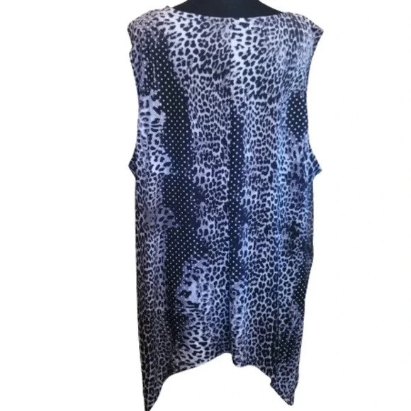 Adele & May black and grey sleeveless top with overlay - Picture 2 of 5